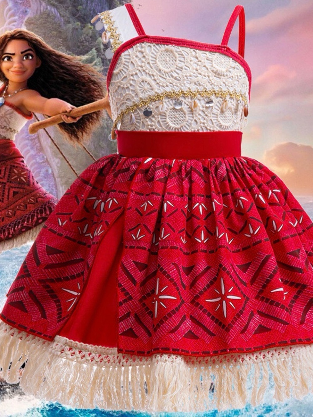 Shein Moana Adventure Princess Dress/costume size 120 (4/5) NWOT - Picture 3 of 4